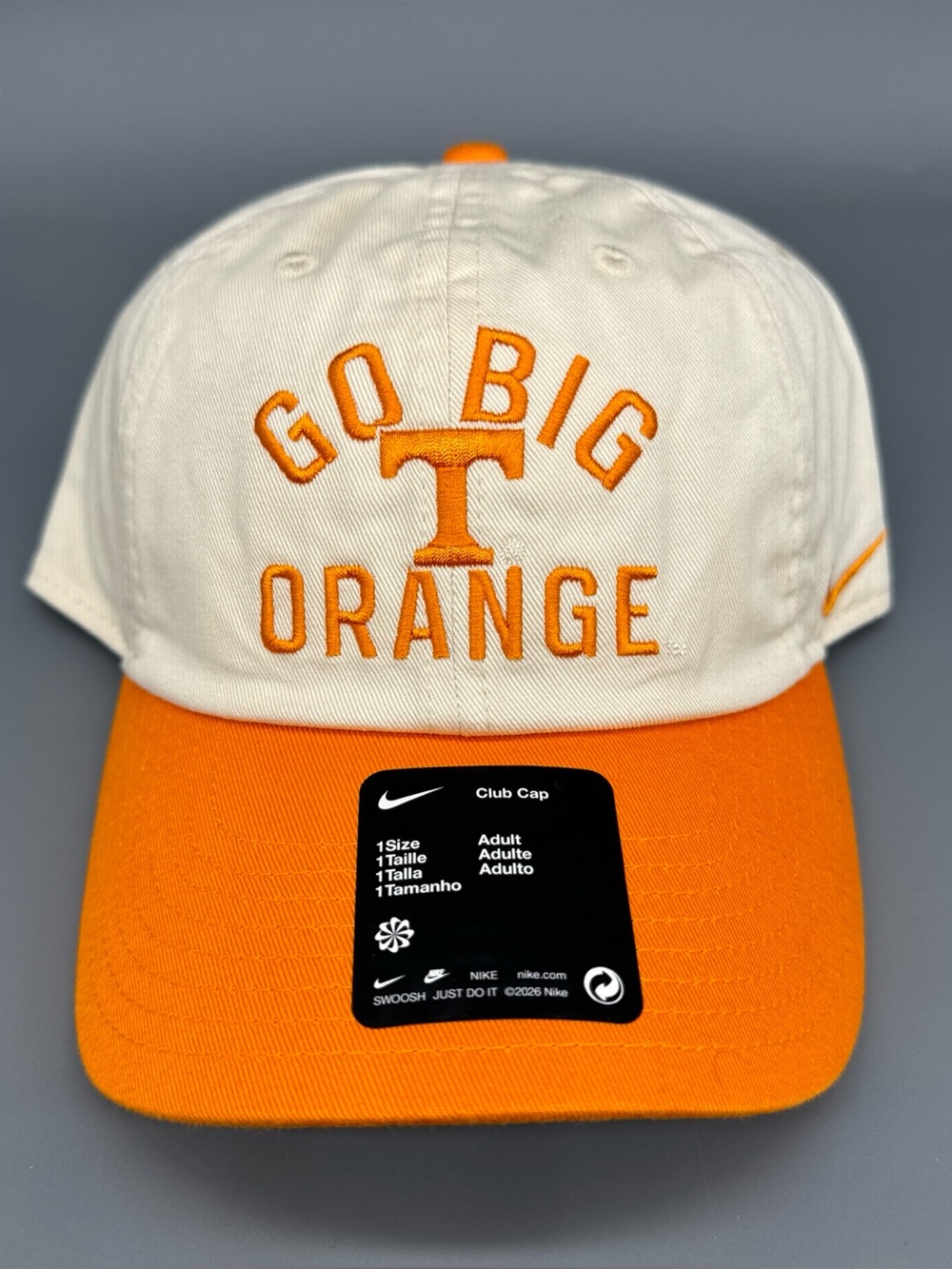 Nike Club Tennessee Volunteers Vols “Go Big Orange” Adjustable Tan Hat Cap NEW